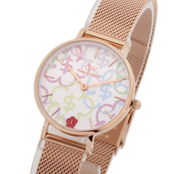 ダニエルウェリントン DANIEL WELLINGTON  Petite Rich Flower 28mm  RoseGold Pastel DW00100723 腕時計 レディース ホワイト クオーツ